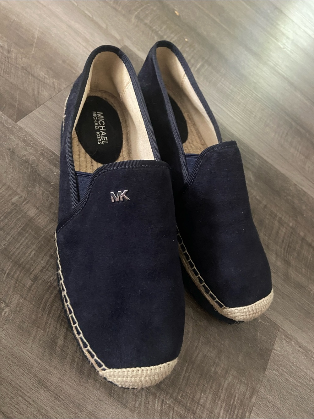 Michael Kors Navy Suede Espadrille Slip-Ons